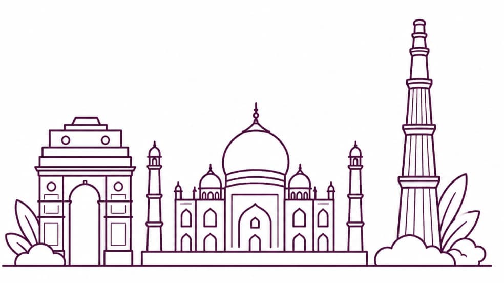 India skyline illustration
