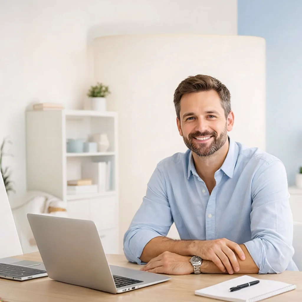 Accountant reviewing client software spend at their desk