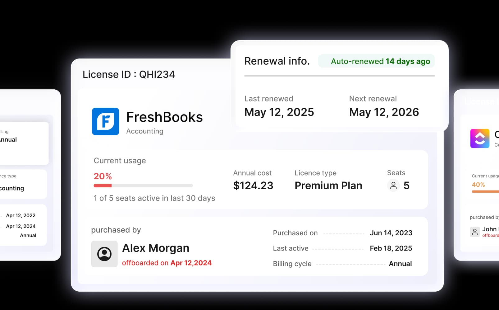 Unused licenses dashboard