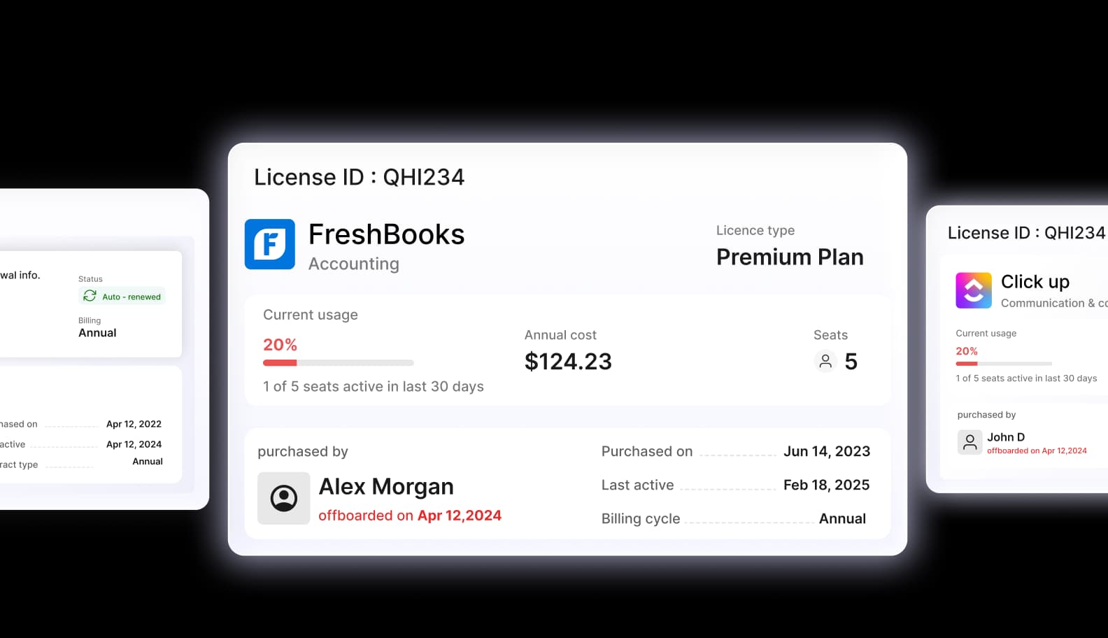 License details showing seat usage and assigned owner