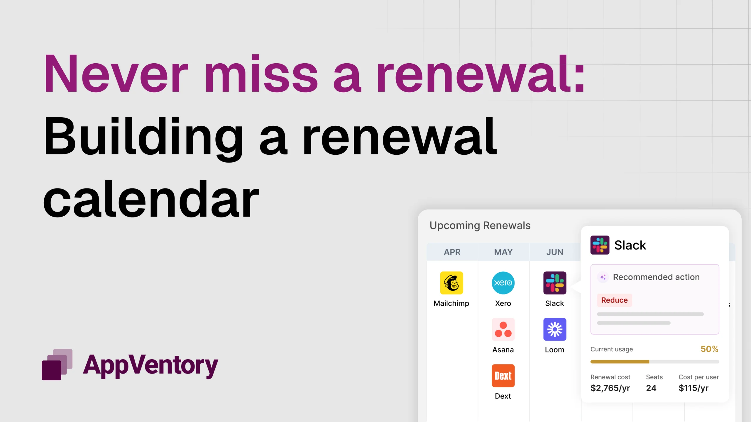 Never miss a renewal: building a renewal calendar