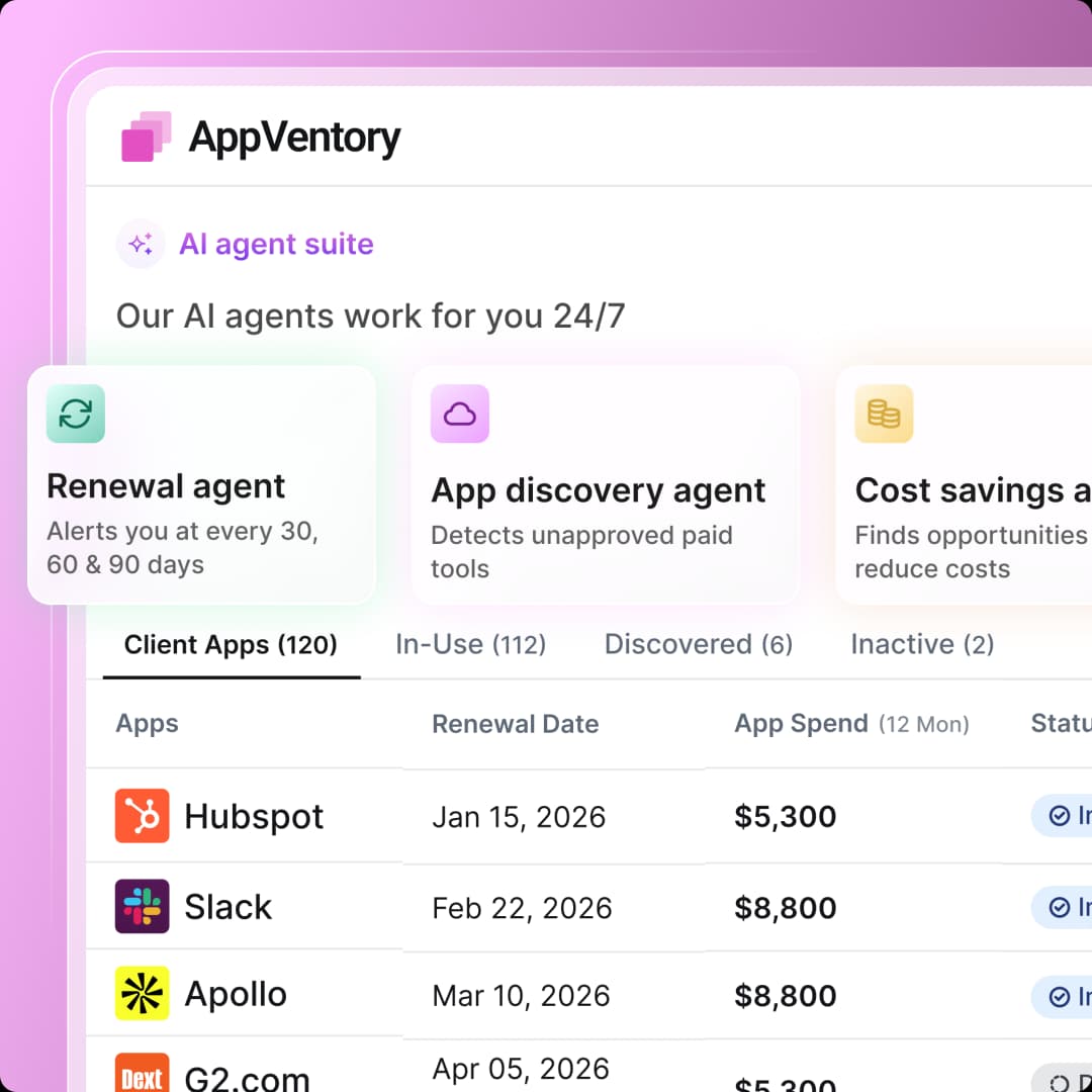 AppVentory solutions overview dashboard
