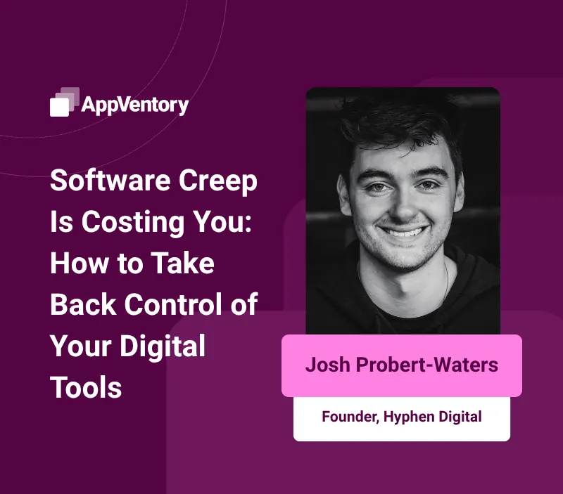Software Creep Blog Featured Image - Text Reading: Software Creep Is Costing You: How to Take Back Control of Your Digital Tools